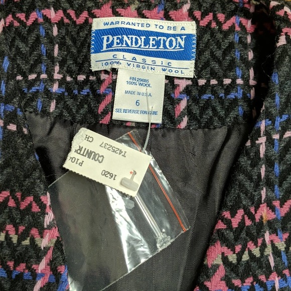 Vintage Pendleton Pink Virgin Wool Tweed Jacket Size 6 Deadstock - Picture 3 of 8